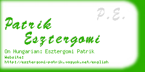 patrik esztergomi business card